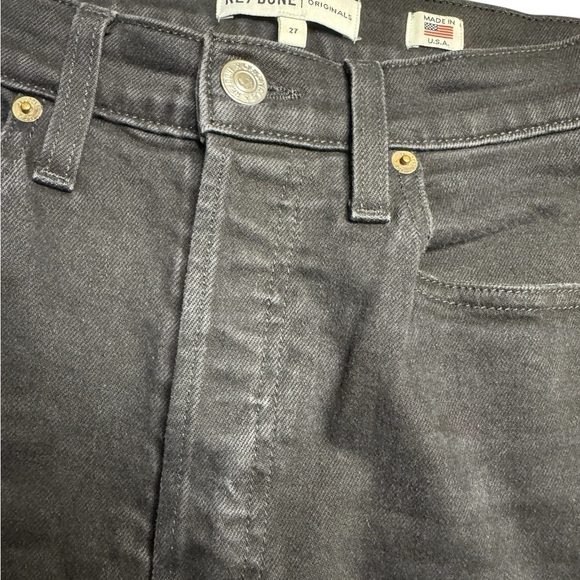 🖤 Re/Done High Rise Ankle Crop Ripped Jet Black Jeans Sz 27 🖤 - Picture 4 of 8